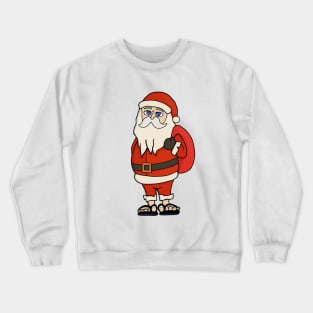 Santa Claus Christmas Flip Flops Crewneck Sweatshirt